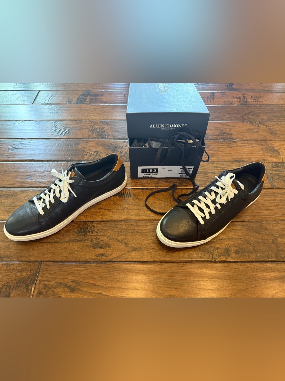 Allen Edmonds Men’s Courtside Black Leather Sneakers